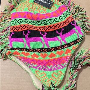 Vibrant Knit  Hat with Earflaps